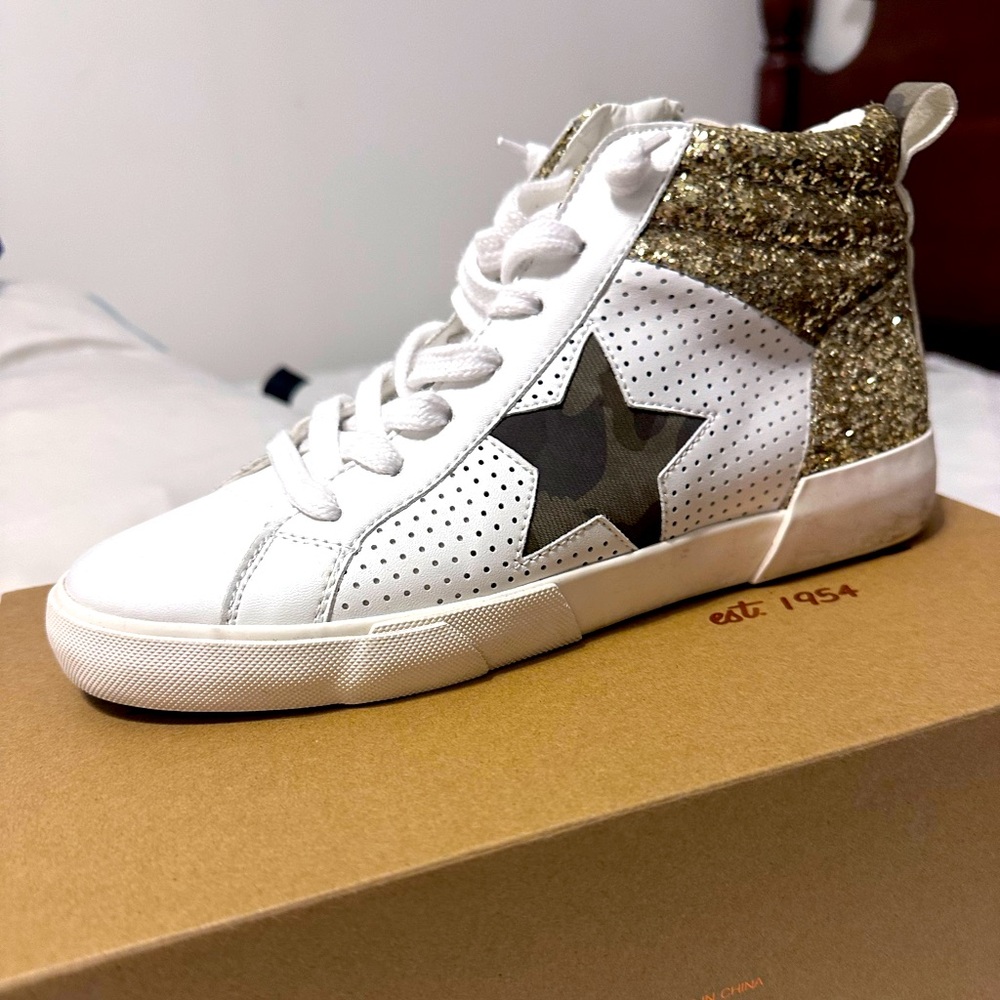 Vintage Havana Lester High Top Sneakers withh Gold Glitter